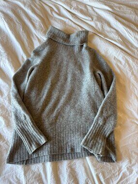 The Group by Babaton Gray Merino Wool Yak Turtleneck Sweater S